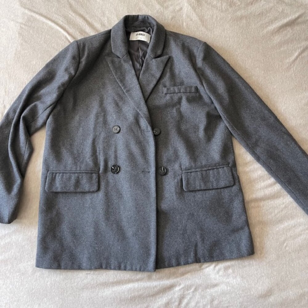 4th & Reckless Women's M Grey Boxy Blazer